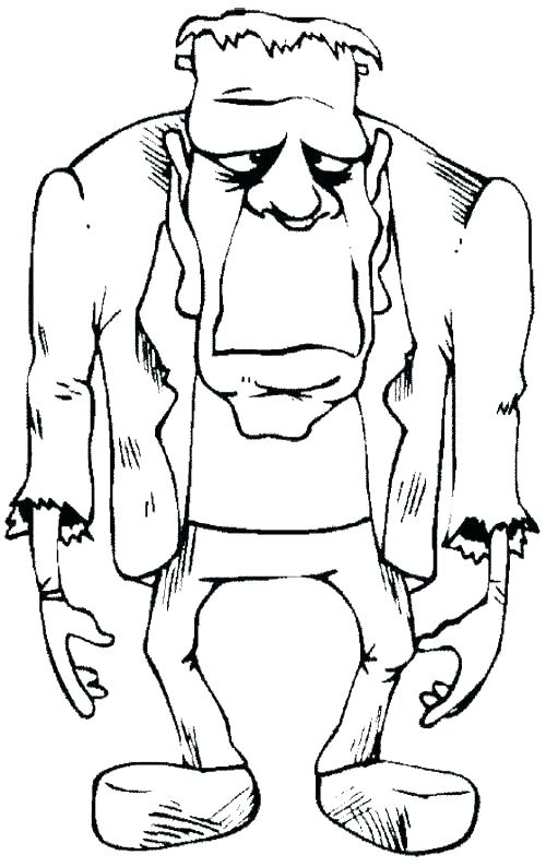 Dibujo de Aburrido Frankenstein para Colorear y Imprimir