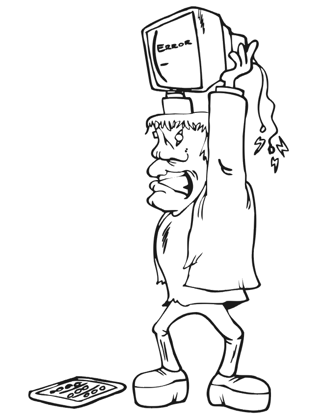 Dibujo de Alboroto Frankenstein para Colorear y Imprimir