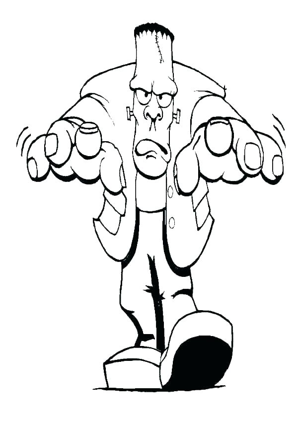 Dibujo de Frankenstein Caminando para Colorear y Imprimir