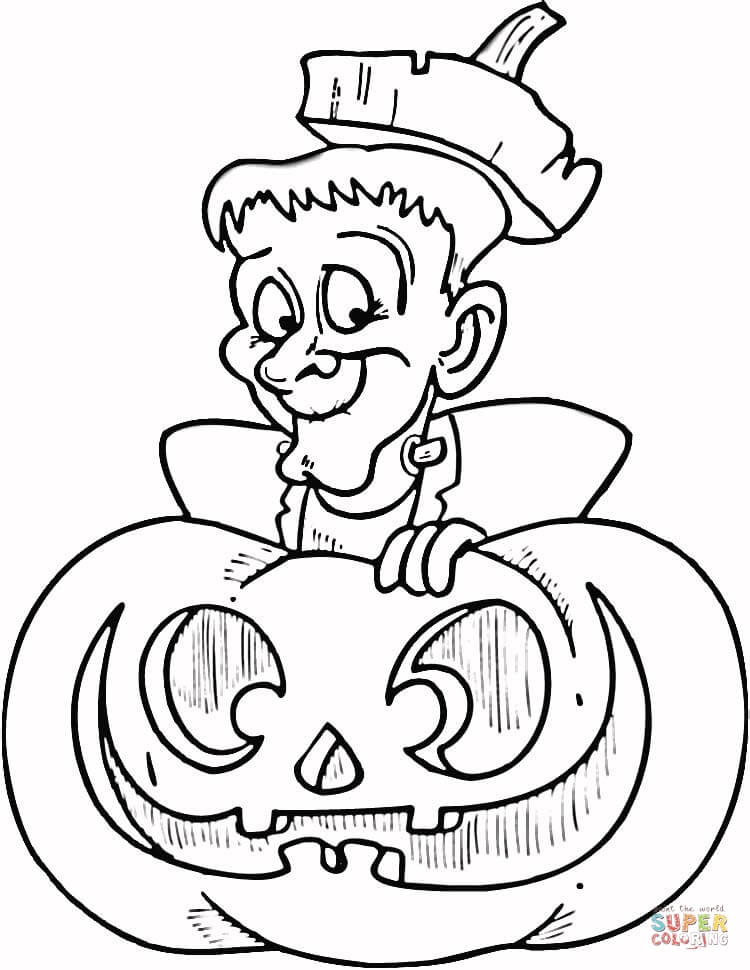Dibujo de Lindo Frankenstein para Colorear y Imprimir