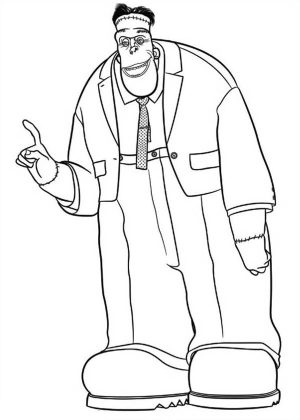 Dibujo de Monstruo Frankenstein para Colorear y Imprimir
