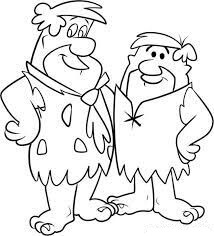 Dibujo de Barney y Fred Picapiedra para Colorear y Imprimir