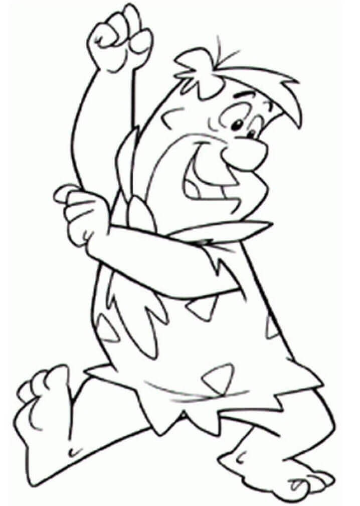 Dibujo de Fred Flintstone Bailando para Colorear y Imprimir