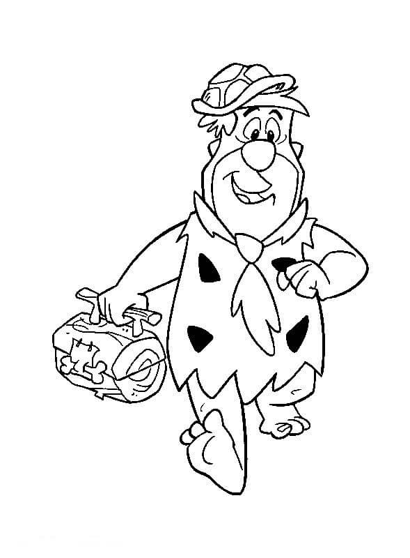 Dibujo de Fred Flintstones Corriendo para Colorear y Imprimir