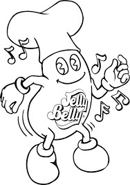 Dibujo de Baile de Frijoles de Jalea para Colorear y Imprimir