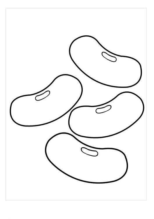 Dibujo de Cuatro Frijoles para Colorear y Imprimir