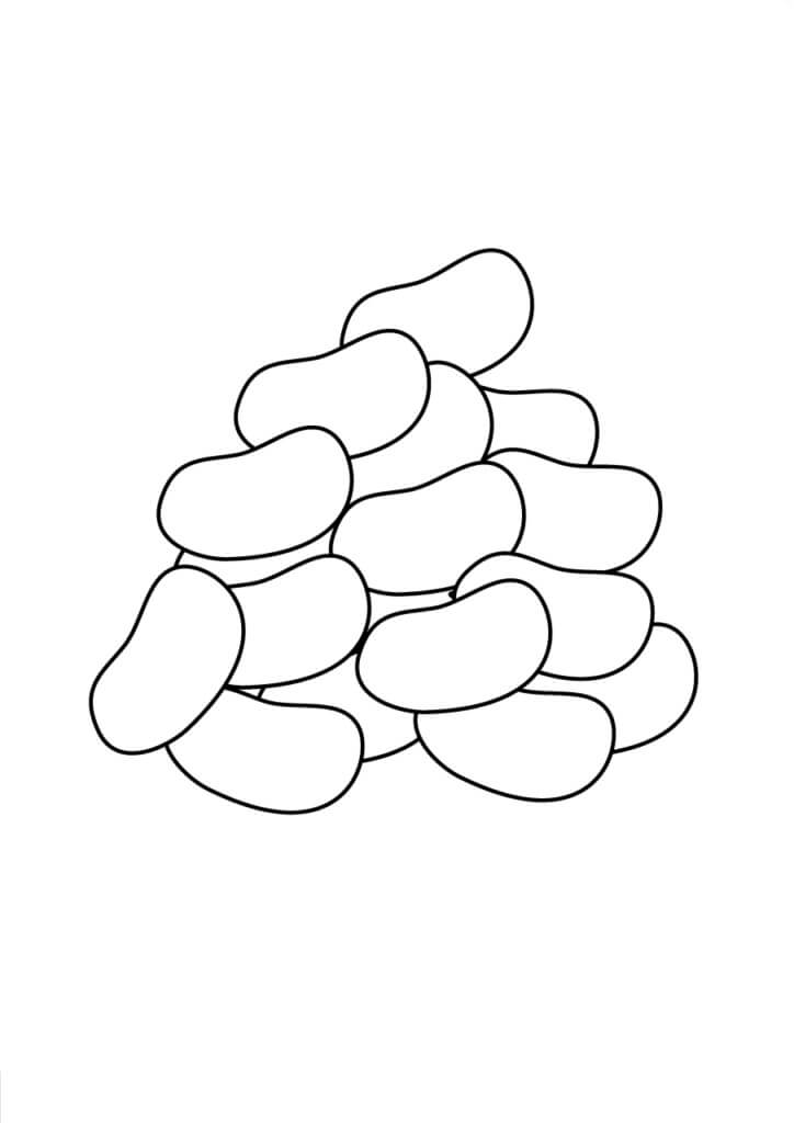 Dibujo de Frijolitos Confitados para Colorear y Imprimir