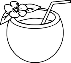 Dibujo de Fruta de Coco para Colorear y Imprimir