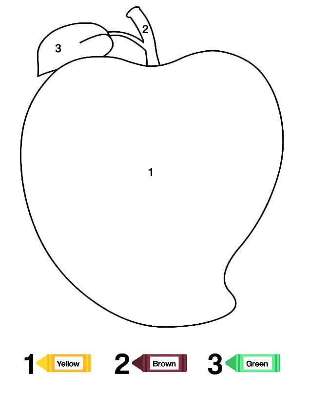 Frutas Colorear por Números para Colorear