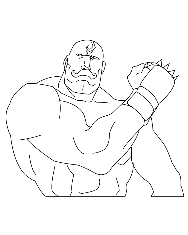 Dibujo de Alex Louis Armstrong Strong Body Coloring Page para Colorear y Imprimir