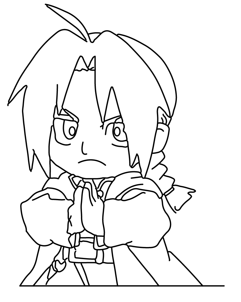 Dibujo de Cute Chibi Of Edward Elric Coloring Page para Colorear y Imprimir