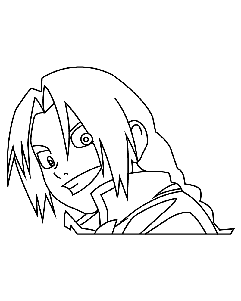 Dibujo de Edward Elric Laughing Coloring Page para Colorear y Imprimir