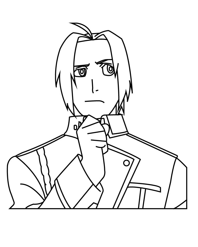 Dibujo de Edward Thinking Coloring Page para Colorear y Imprimir