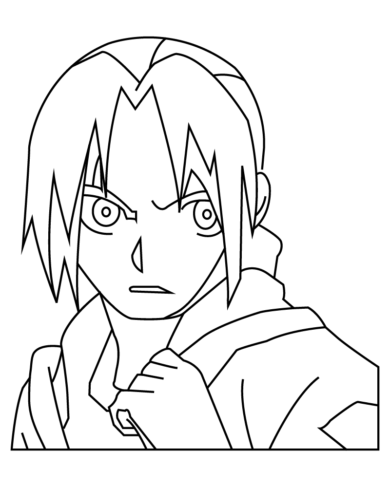 Dibujo de Fullmetal Alchemist Free Printable Coloring para Colorear y Imprimir