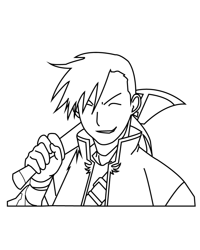 Dibujo de Ling Yao From Full Metal Alchemist Coloring Page para Colorear y Imprimir