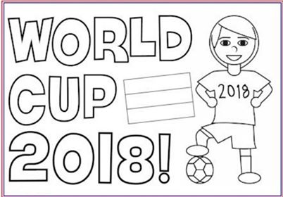 Dibujo de Copa Del Mundo de Chicos 2018 para Colorear y Imprimir