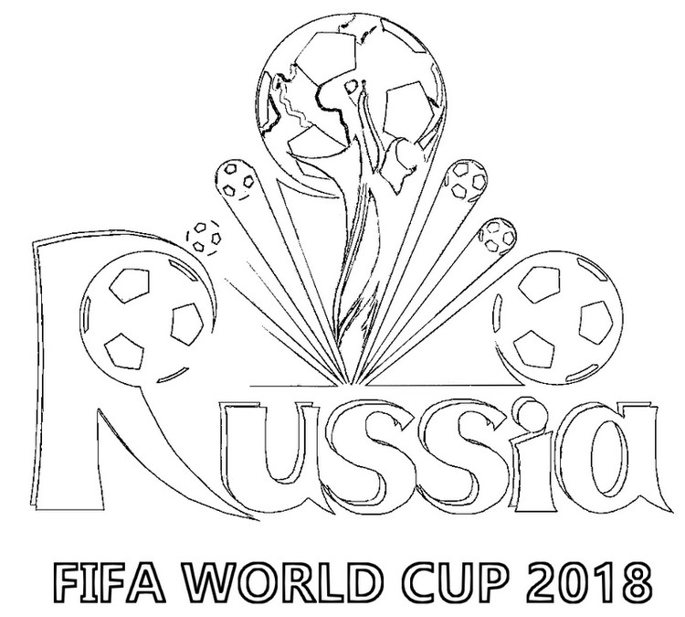 Dibujo de Copa Mundial de La Fifa Rusia 2018 para Colorear y Imprimir