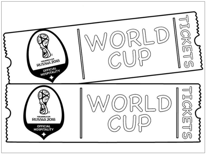 Dibujo de Entradas de La Copa Del Mundo 2018 para Colorear y Imprimir
