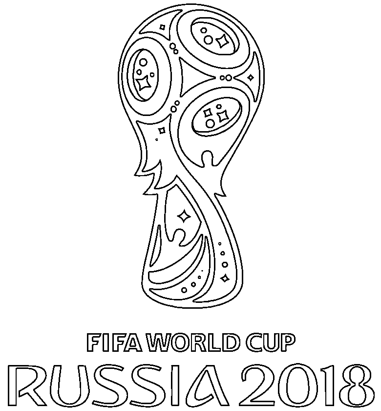 Dibujo de Logotipo Oficial de La Copa Del Mundo 2018 para Colorear y Imprimir