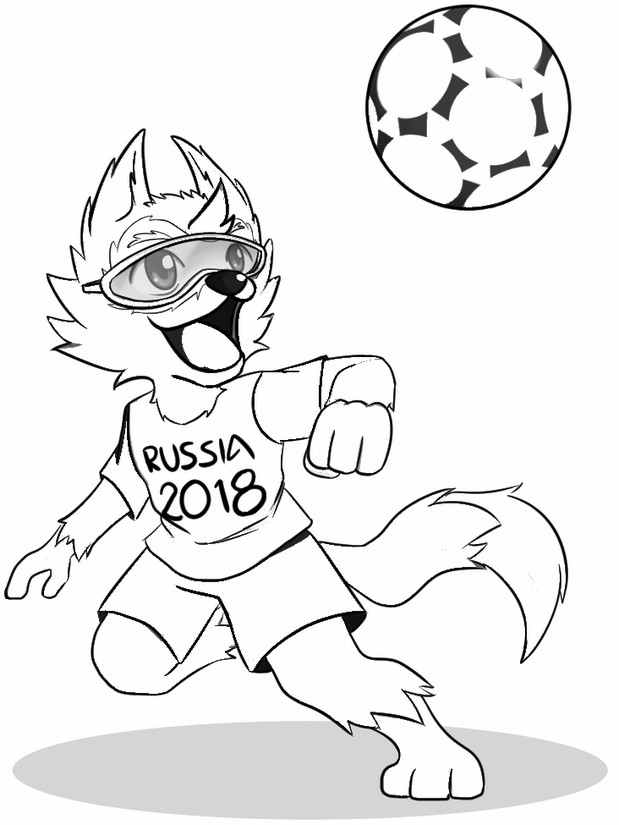 Dibujo de Mascota Oficial Zabivaka para Colorear y Imprimir