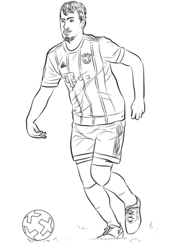 Dibujo de Mats Hummels Jugando Al Fútbol para Colorear y Imprimir