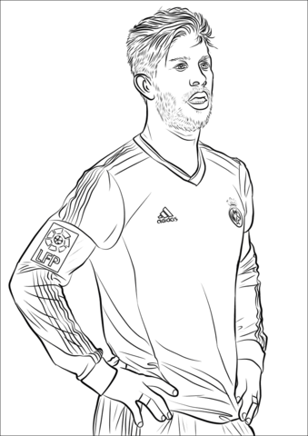 Dibujo de Sergio Ramos para Colorear y Imprimir