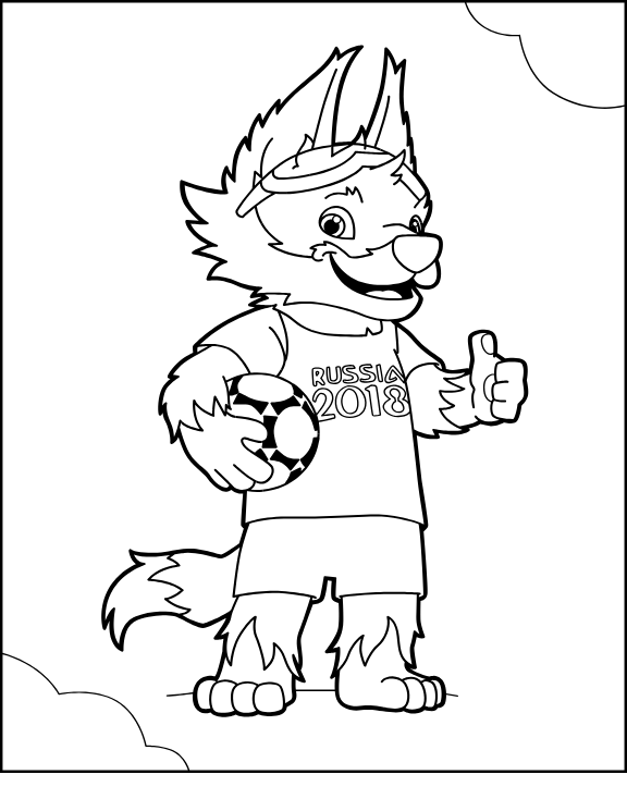 Dibujo de Zabivaka Me Gusta para Colorear y Imprimir