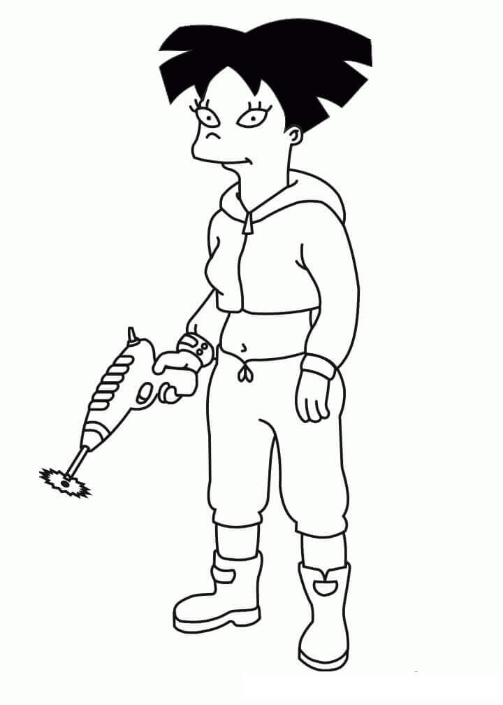 Dibujo de Amy Wong Futurama para Colorear y Imprimir