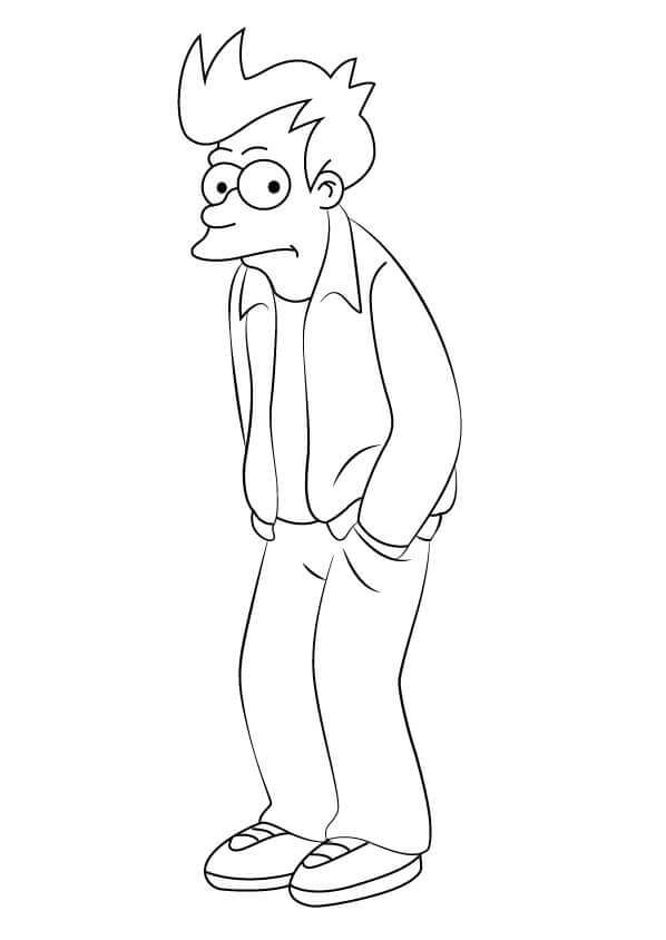 Dibujo de Fry de Futurama para Colorear y Imprimir