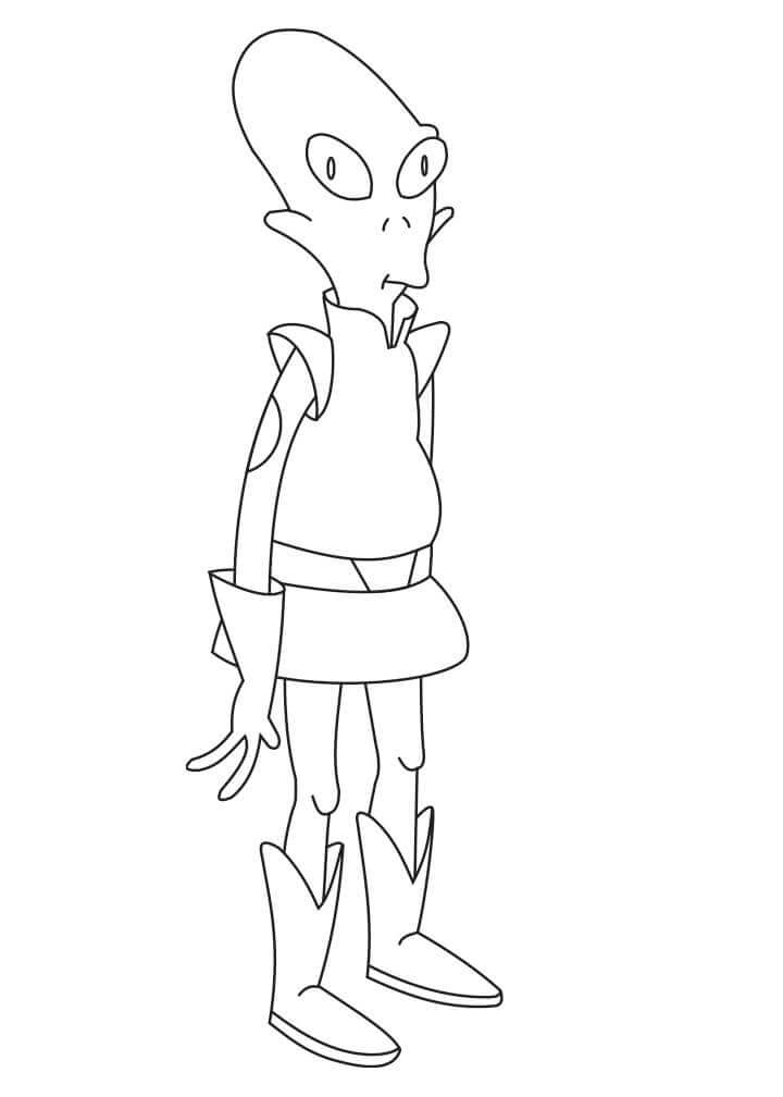 Dibujo de Kif Kroker Futurama para Colorear y Imprimir