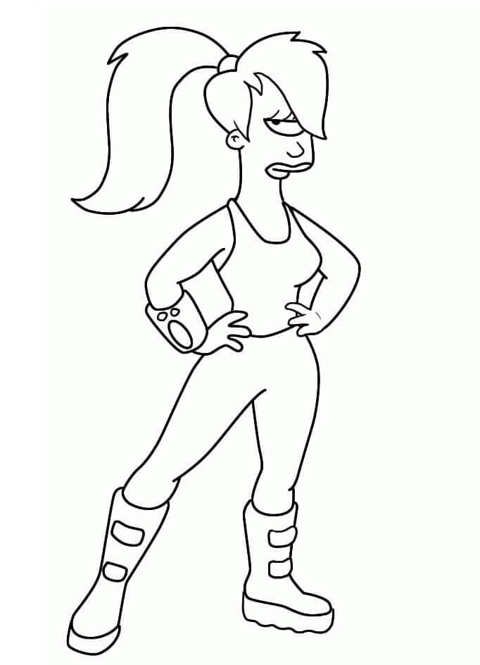 Dibujo de Leela de Futurama para Colorear y Imprimir