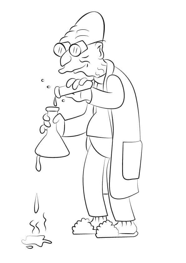 Dibujo de Profesor Farnsworth de Futurama para Colorear y Imprimir