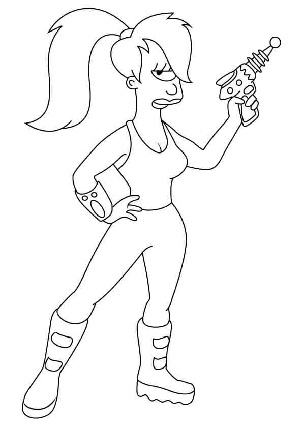 Dibujo de Turanga Leela de Futurama para Colorear y Imprimir