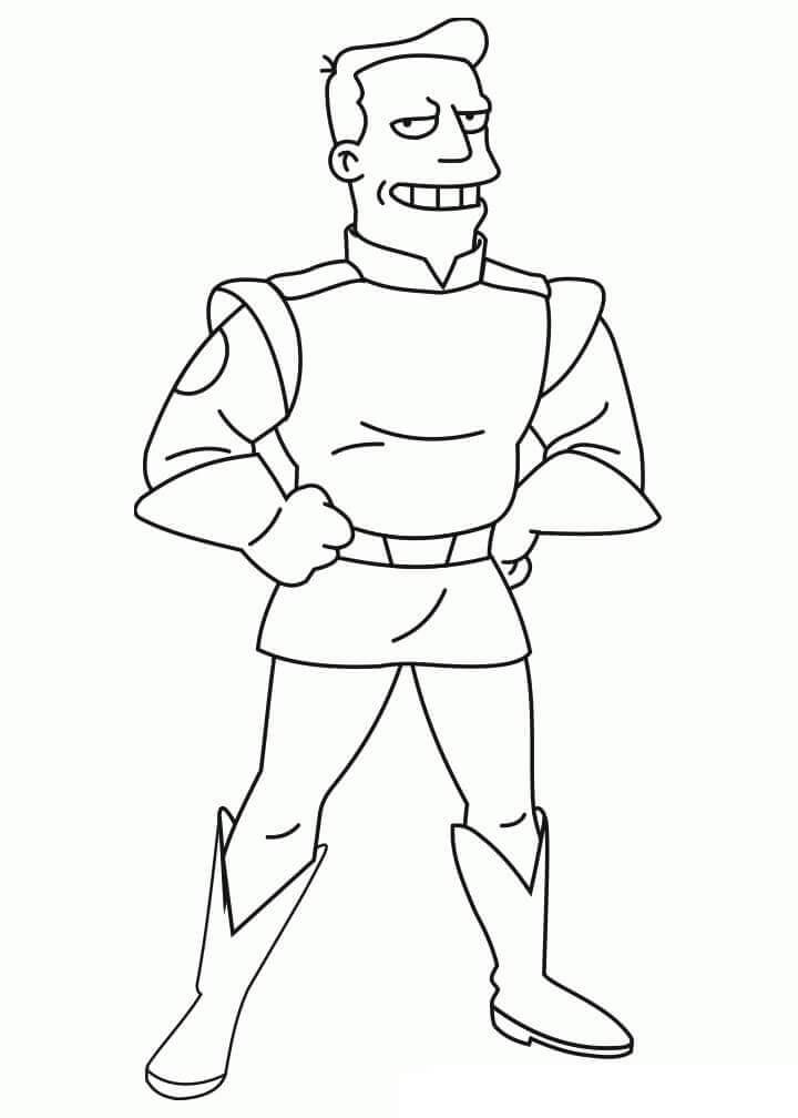 Dibujo de Zapp Brannigan Futurama para Colorear y Imprimir