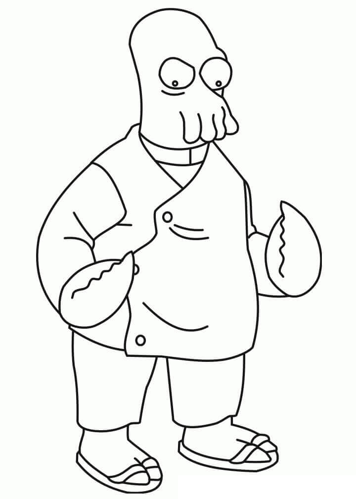 Dibujo de Zoidberg Futurama para Colorear y Imprimir