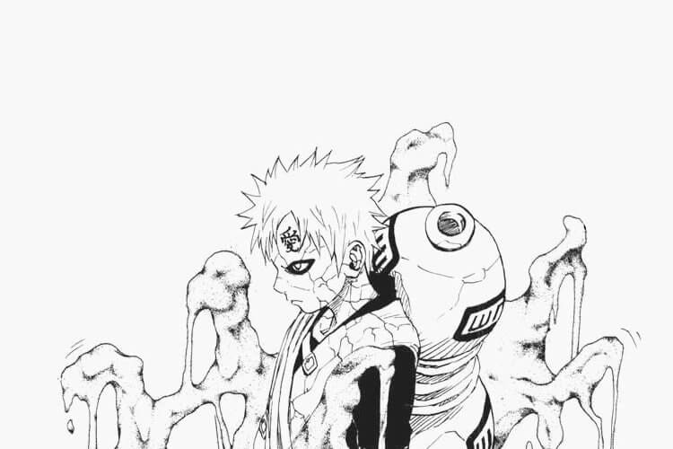 Dibujo de Adorable Gaara para Colorear y Imprimir