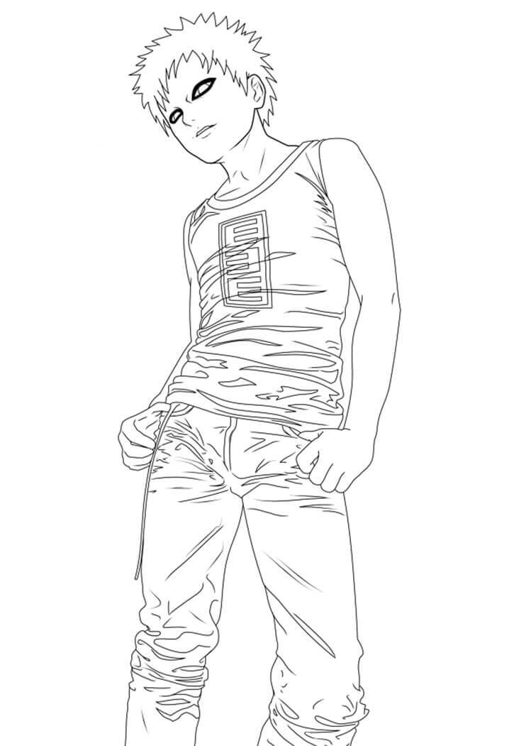 Dibujo de Desenhos de Gaara para Colorear y Imprimir