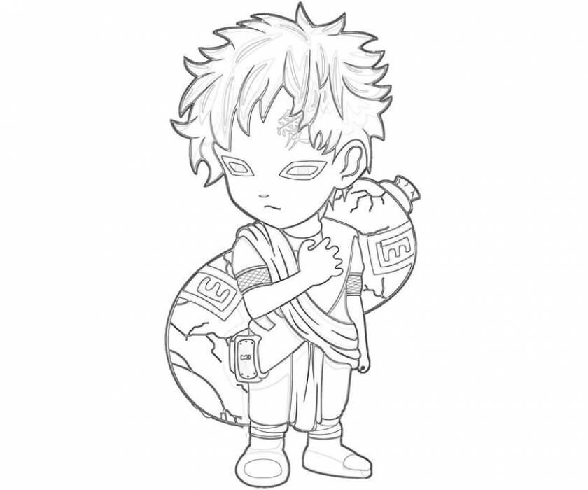 Dibujo de Dibujo de Chibi Gaara para Colorear y Imprimir