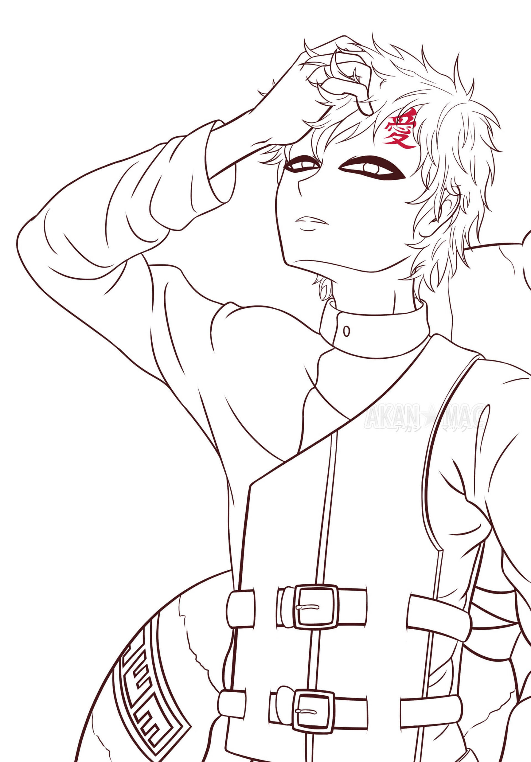 Dibujo de Gaara Imprimible Scaled para Colorear y Imprimir