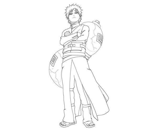 Dibujo de Gaara Perfecto para Colorear y Imprimir