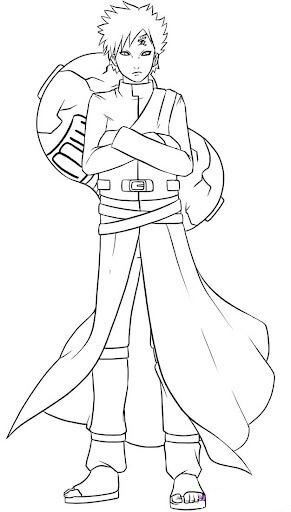 Dibujo de Gaara Shippuden para Colorear y Imprimir
