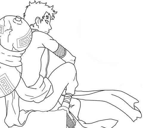 Dibujo de Impresionante Gaara para Colorear y Imprimir