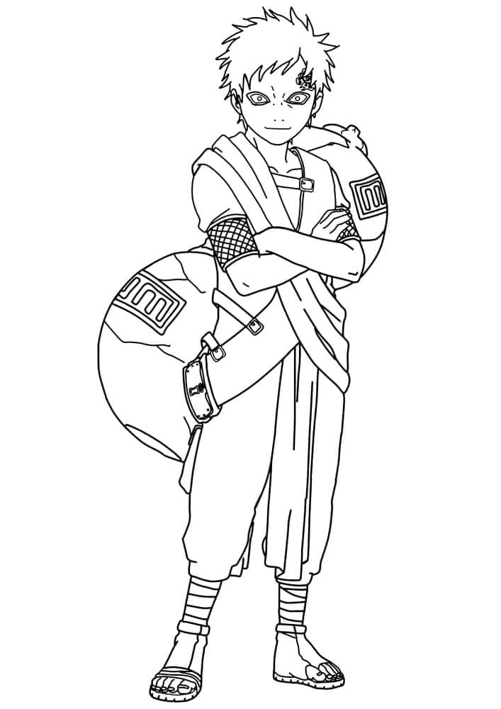 Dibujo de Niño Gaara para Colorear y Imprimir