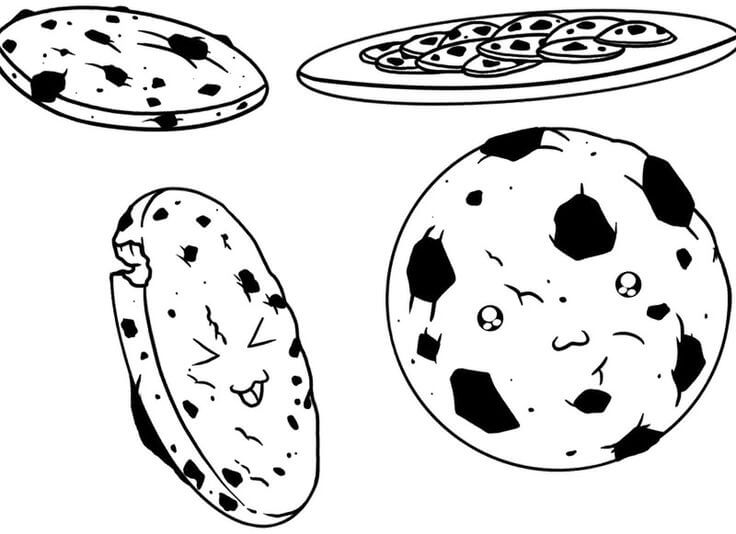 dibujo cuatro galletas para colorear