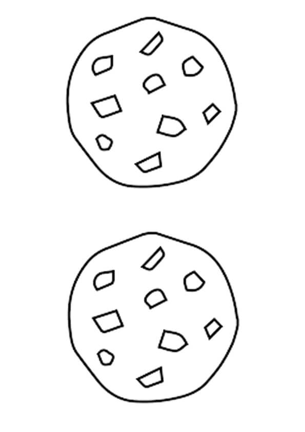 dibujo dos galletas basicas para colorear