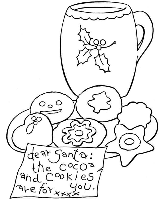 dibujo galleta de navidad impresionante para colorear