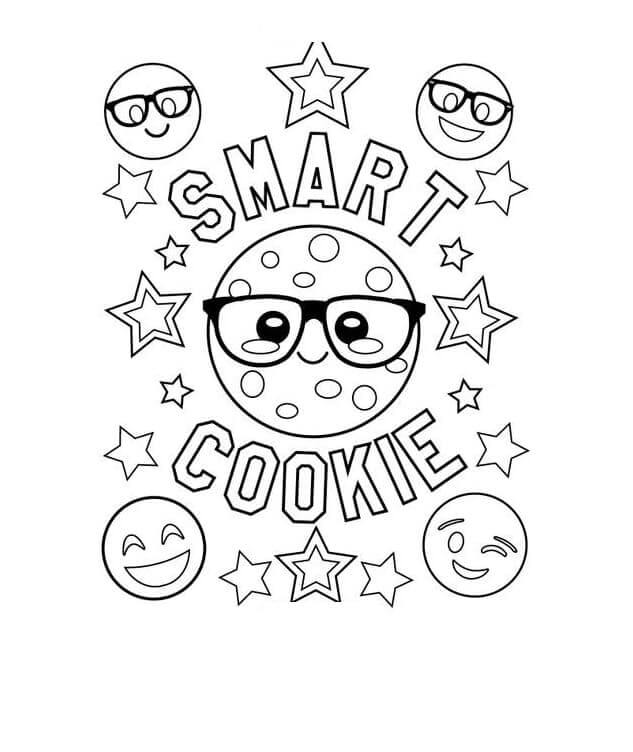 dibujo galleta emoji para colorear