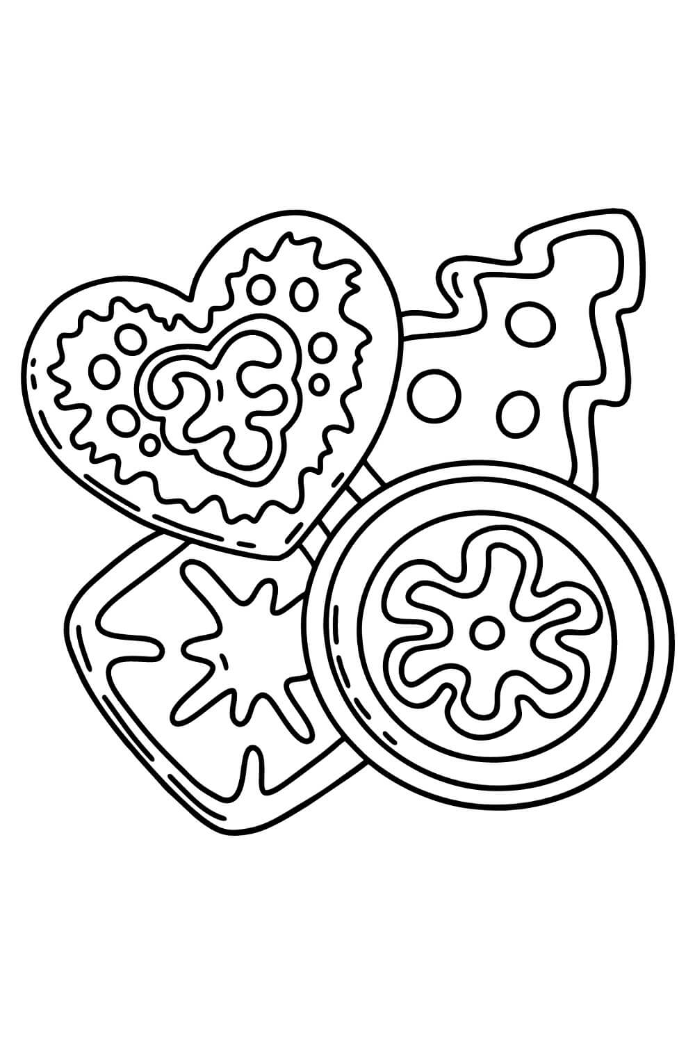 dibujo linda galleta de navidad para colorear