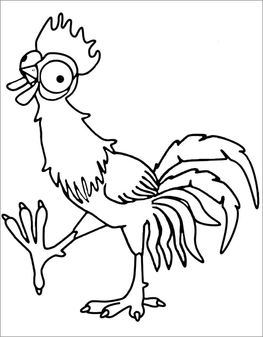 Dibujo de Gallo Estúpido para Colorear y Imprimir