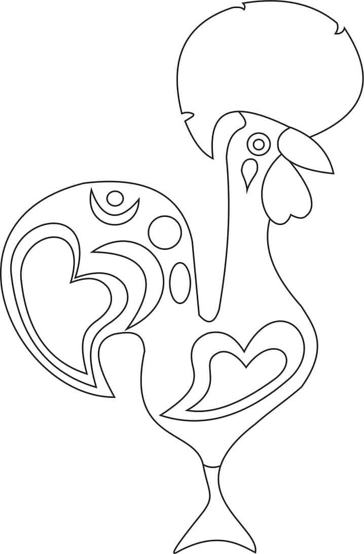 Dibujo de Gallo Portugues para Colorear y Imprimir